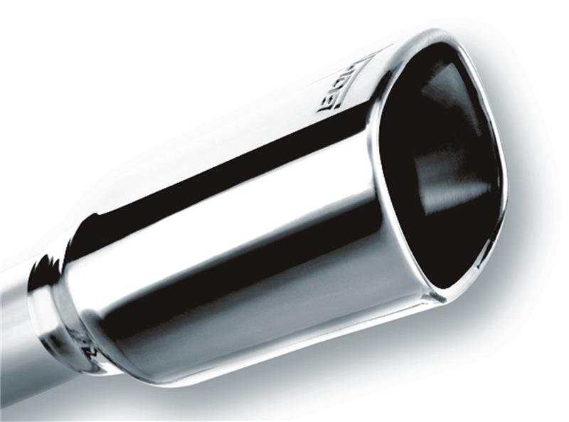 Borla 20241 2.25in Inlet 3.28in x 3.5in Square Rolled Angle Cut x 7.88in Long Exhaust Tip - #20241