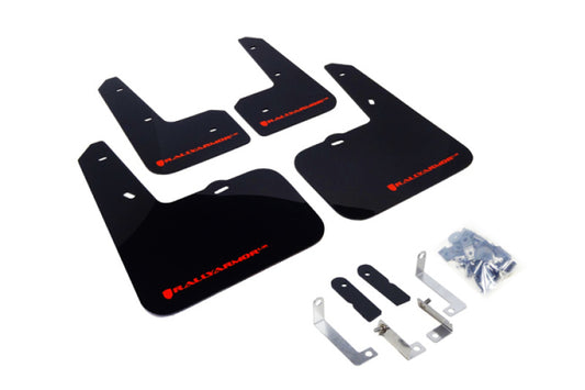 Rally Armor UR Mud Flaps - 2012-2017 Hyundai Veloster - Black/Red Logo - #MF24-UR-BLK/RD