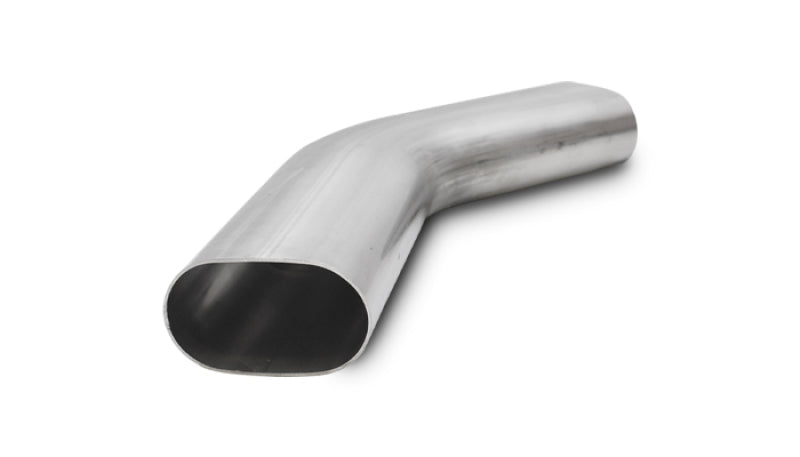 Vibrant 3in Oval (Nominal Size) T304 SS 45 deg Mandrel Bend 6in x 6in leg