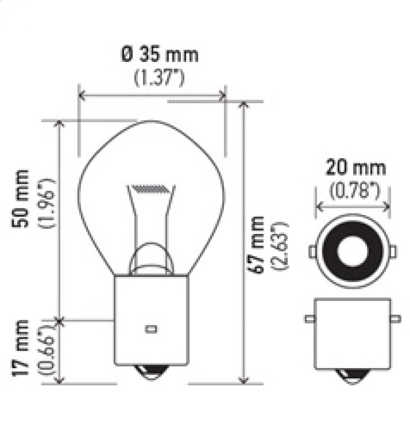 HELLA 635 12V 35W BA20s B11 F2 Bulb Pack of 10