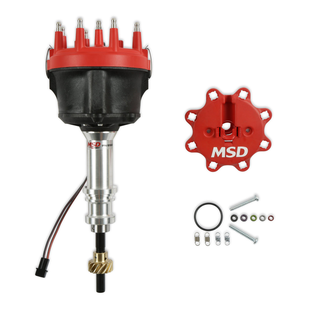 MSD 85827 Billet Distributor - for Ford - Small Block V8 - Bronze Gear