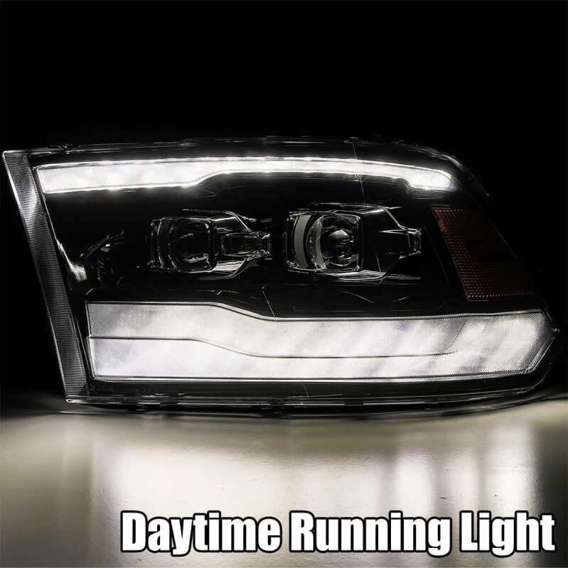AlphaRex 880593 09-18 Dodge Ram 1500 HD PRO-Series Projector Headlights Plank Style Black w/Sequential Signal/Smoked DRL