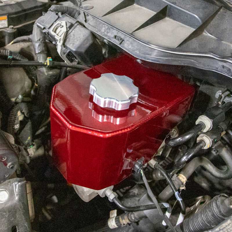 Wehrli Custom Fabrication WCF100209-RED Brake Reservoir Cover WCFab Red for 2006-2026 Dodge Ram / Ram 2500 / 3500 Cummins
