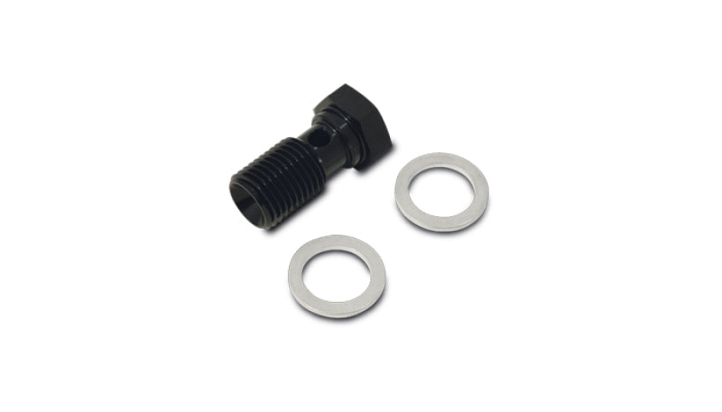 Vibrant Aluminum Banjo Bolt w/2 Washers (M12x1.25 20mm LG) - Anodized Black