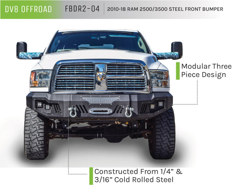 DV8 Offroad 10-18 RAM 2500 Front Bumper - #FBDR2-04