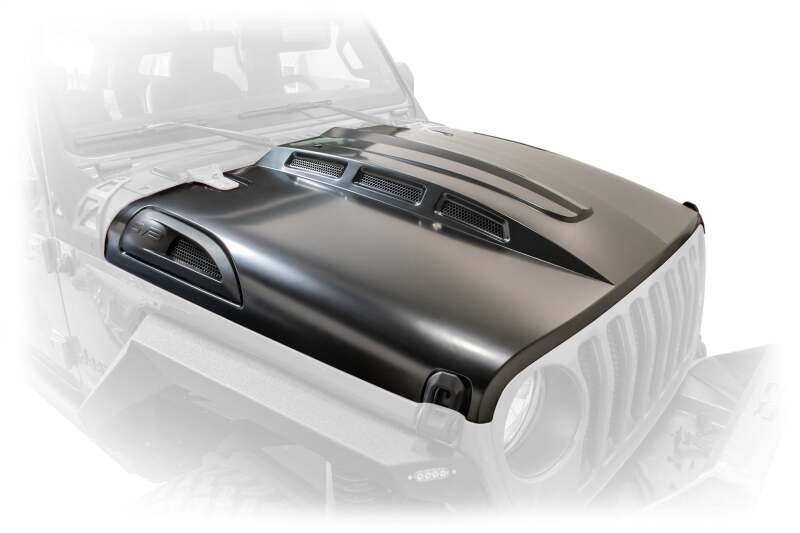 DV8 Offroad 18+ Jeep JL Heat Dispersion Hood - Primer Black - #HDMBJL-01