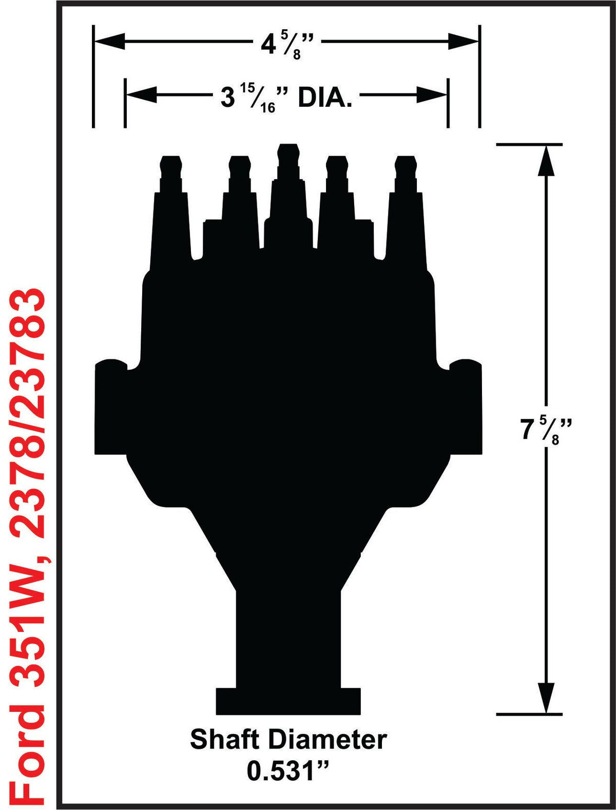 MSD 2378 for Ford 351W Dual Sync Distributor
