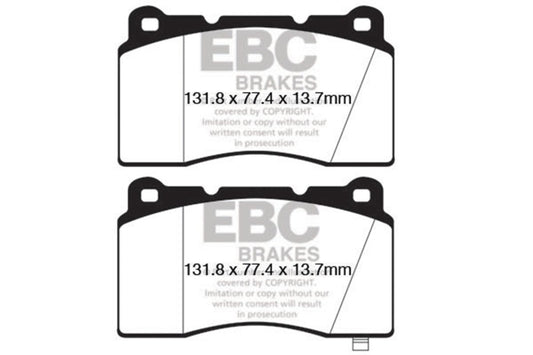 EBC 09+ Hyundai Genesis Coupe 2.0 Turbo (Brembo) Redstuff Front Brake Pads DP32147C