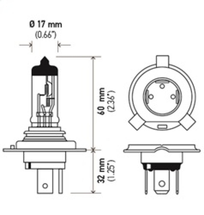 HELLA H4 12V 60/55W Halogen Bulb