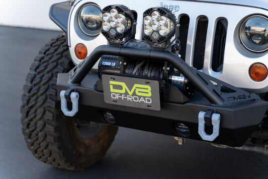 DV8 Offroad Fairlead Mounted Flip-Up License Plate Bracket - #LPBM-02