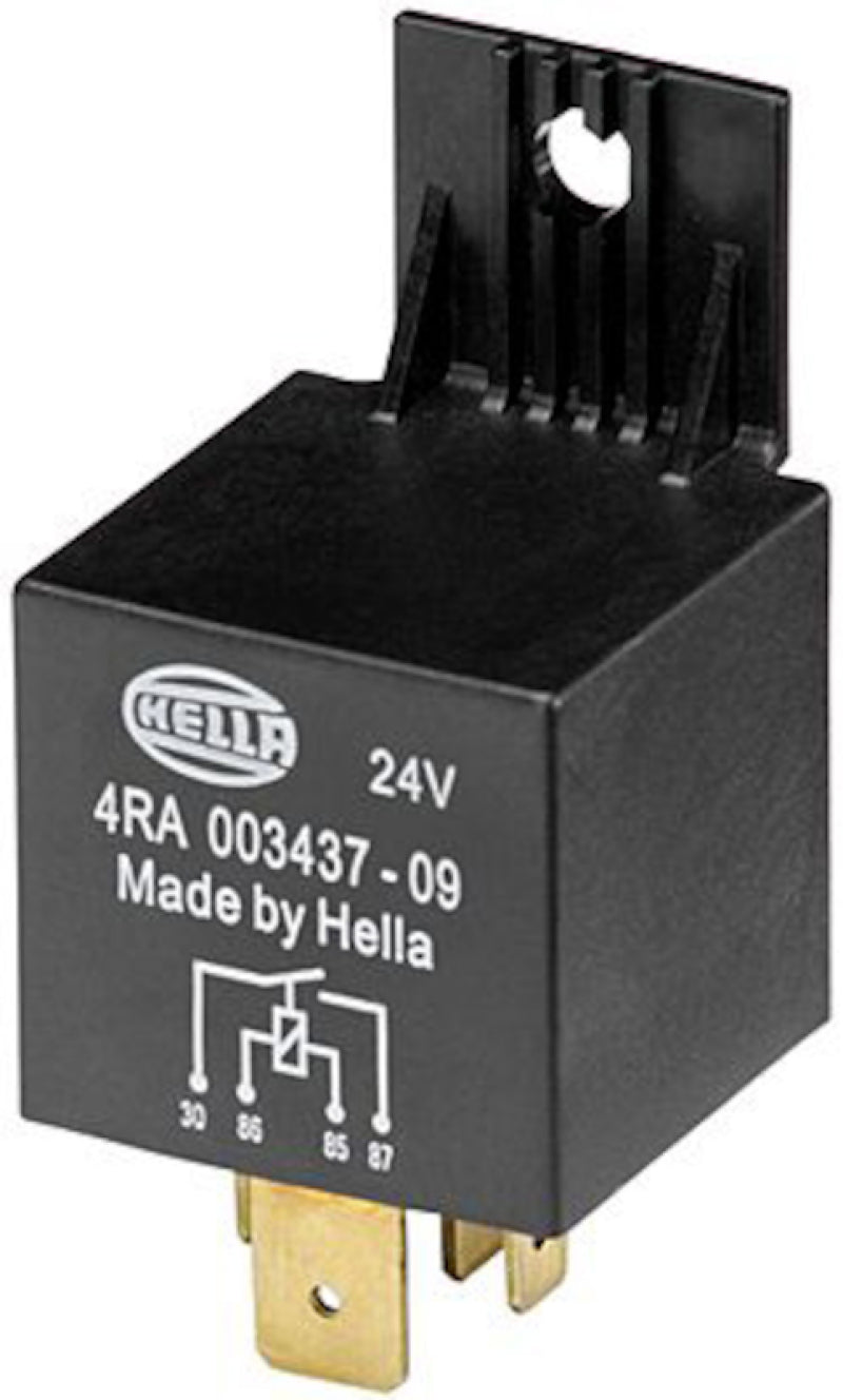 HELLA 003437097 Mini ISO Heavy Duty Relay 24V 60A SPST with Bracket