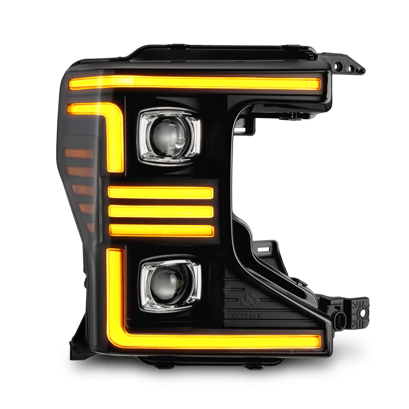 AlphaRex 880344 20-22 Ford F150 Pro-Series Projector Headlights Black with Activation Light / Sequential Signal / DRL