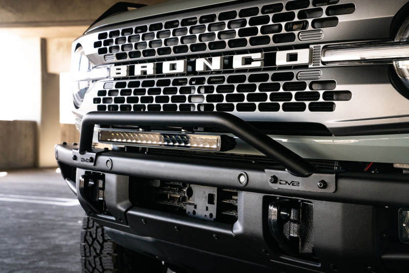 DV8 Offroad 2021-2022 Ford Bronco (Not For Factory Plastic Bumper) Factory Bumper Bull Bar - Black - #LBBR-06