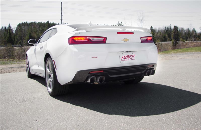 MBRP Camaro V8 6spd 3in Race Dual Cat Back w/ 4.5in Quad Dual-Wall Tips