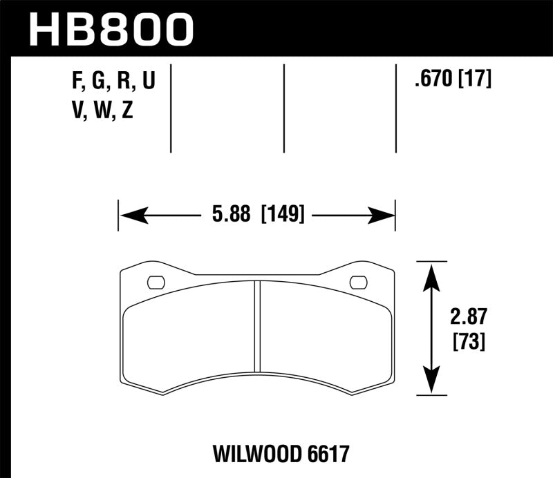 Hawk Performance HB800C.800 HPX Motorsport Brake Pads