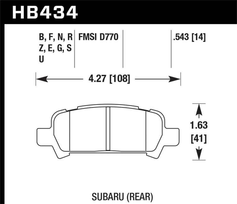 Hawk Performance HB434N.543 HP Plus Crossover Street/Motorsport Brake Pads