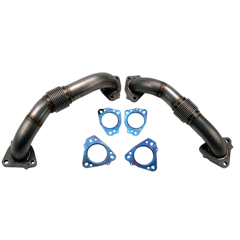 Wehrli Custom Fabrication WCF100624 2in Stainless Up Pipe Kit with Gaskets for 2017-2026 Chevrolet Silverado / GMC Sierra 2500 HD / 3500 HD 6.6L L5P Duramax