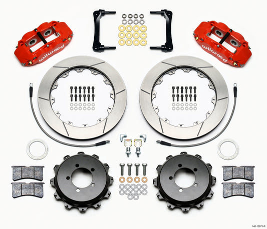 Wilwood Narrow Superlite 4R Rear Kit 12.88in Red 2012-Up Toyota / Scion FRS w/Lines - #140-12871-R