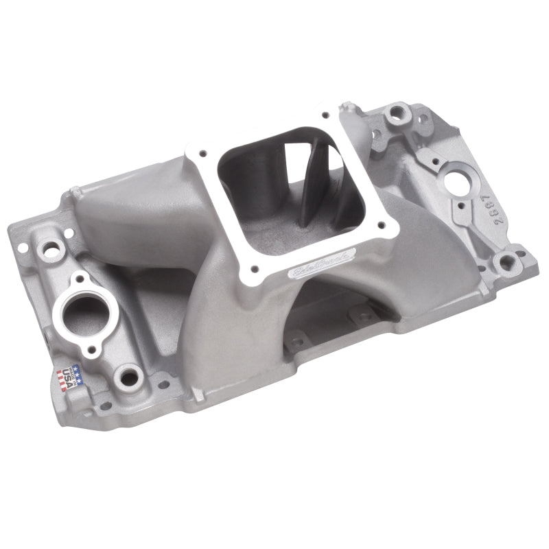 Edelbrock 2897 Manifold BBC Super Victor 632 Tall Deck Conventional Rectangular Port Heads