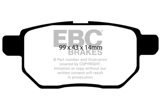 EBC 2009-2010 Pontiac Vibe 1.8 Redstuff Rear Brake Pads DP31947C