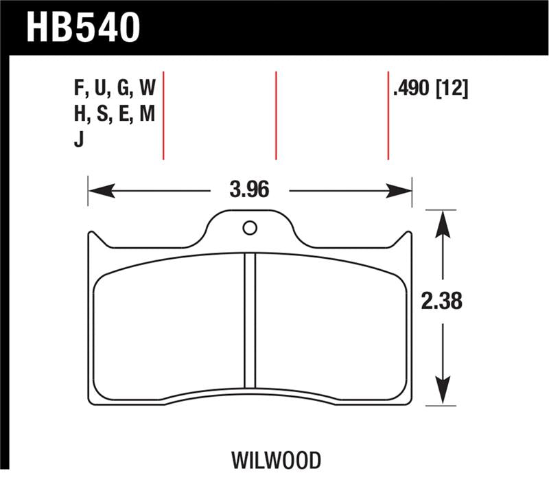 Hawk Performance HB540F.490 HPS Performance Street Brake Pads