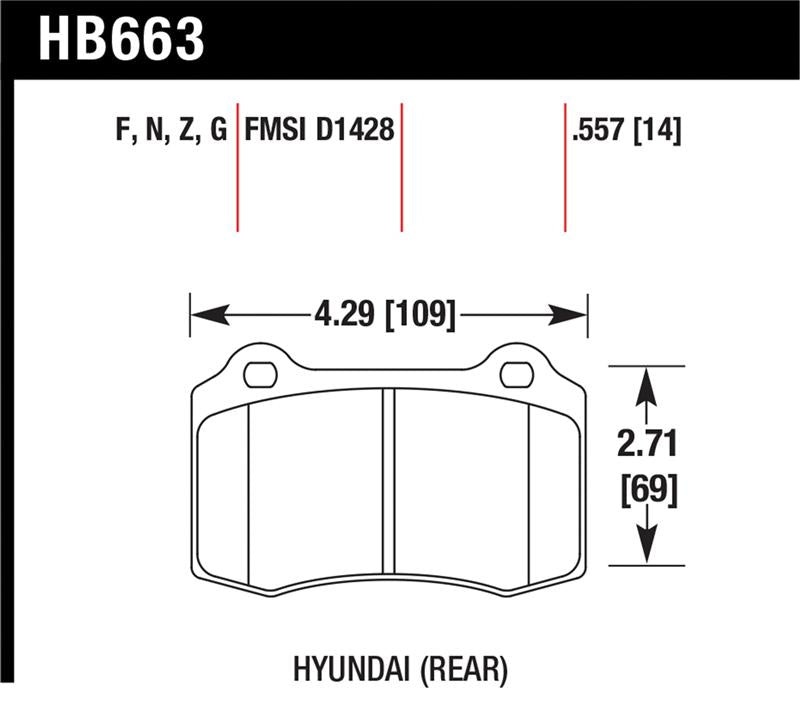 Hawk Performance HB663Z.557 Performance Ceramic Street Brake Pads