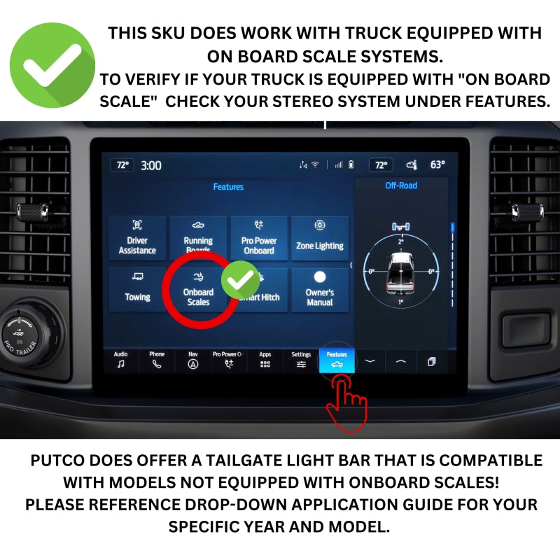 Putco for 2021-2023 Ford F-150 (Only with OE LED Taillights & OBS) 60in Blade Tailgate Light Bar Red/Amber/White