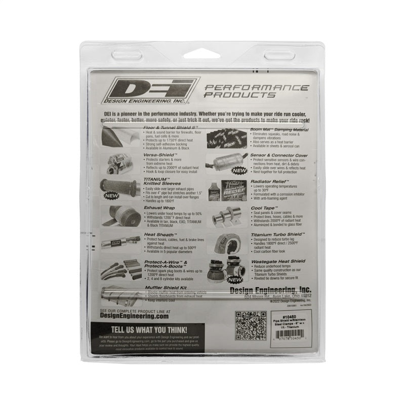DEI Pipe Shield with Stainless Steel Clamps - 6in x 12in - Titanium