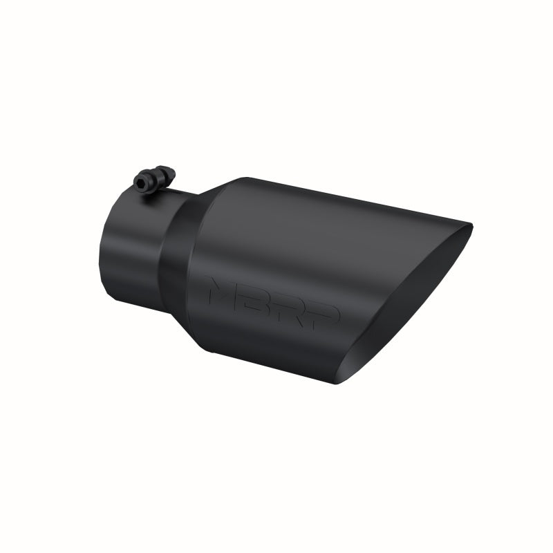MBRP T5072BLK Exhaust Tip - 6" OD Dual Wall Angled 4" inlet 12" length | Black Coated