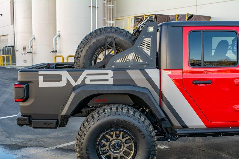 DV8 Offroad 2019+ Jeep Gladiator Universal Stand Up In-Bed Tire Carrier - #TCGL-02