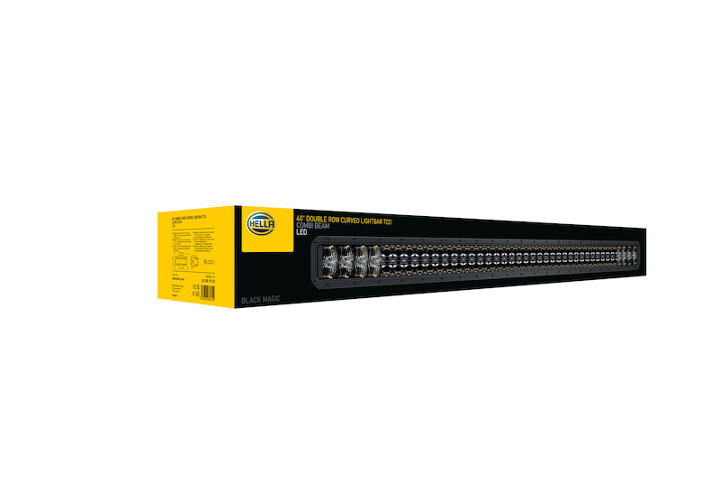HELLA 358197621 Black Magic 40in Tough Double Row Curved Light Bar - Spot & Flood Beam