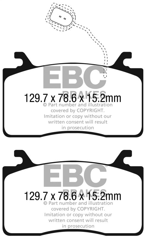 EBC 2016+ Alfa Romeo Guilia 2.0T Yellowstuff Front Brake Pads DP42325R