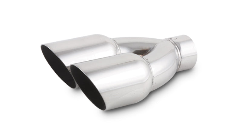 Vibrant Dual 3.5in Round SS Exhaust Tip (Single Wall Angle Cut)