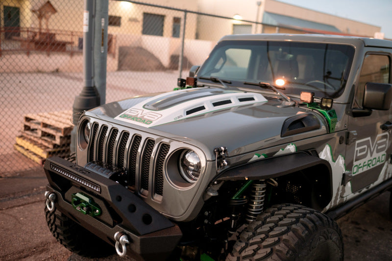 DV8 Offroad 18+ Jeep JL Heat Dispersion Hood - Primer Black - #HDMBJL-01
