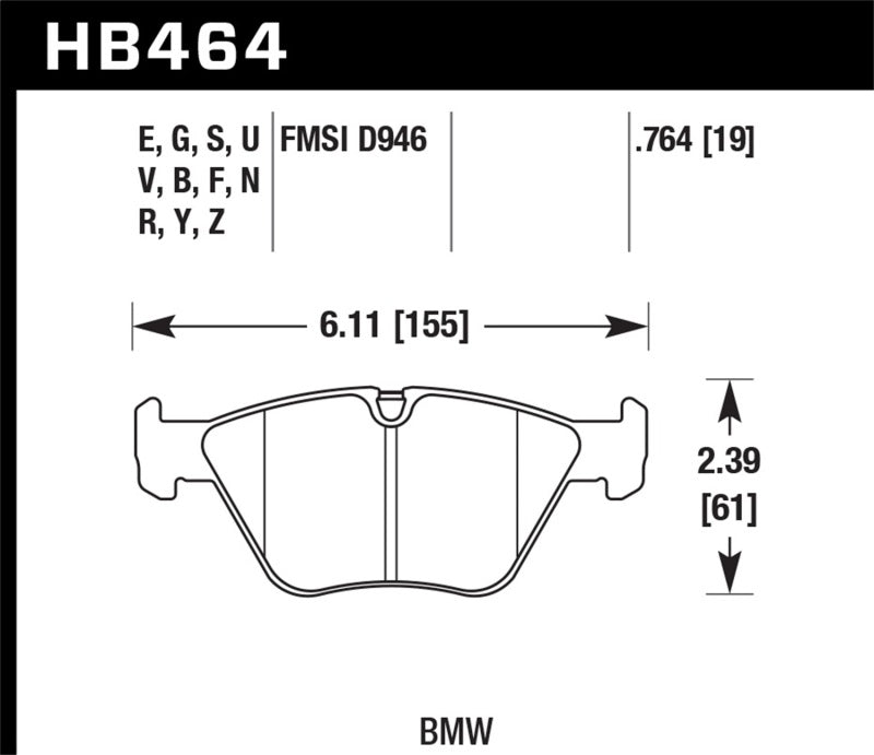 Hawk Performance HB464Z.764 Performance Ceramic Street Brake Pads