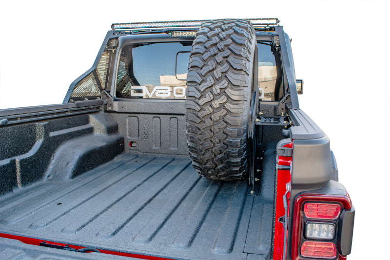 DV8 Offroad 2019+ Jeep Gladiator Universal Stand Up In-Bed Tire Carrier - #TCGL-02
