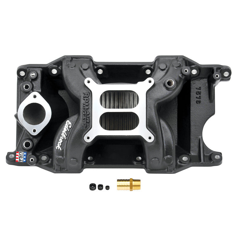 Edelbrock 75763 Intake Manifold RPM Air-Gap Small-Block Chrysler 340-360 Black