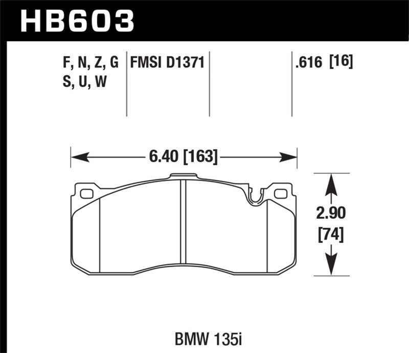 Hawk Performance HB603N.616 HP Plus Crossover Street/Motorsport Brake Pads