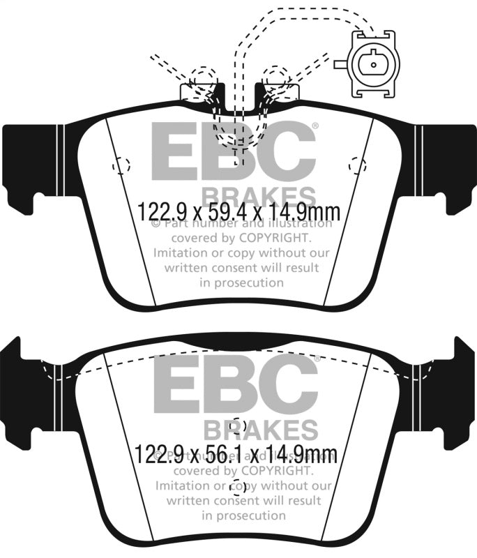 EBC 2017+ Alfa Romeo Giulia 2.0T Yellowstuff Rear Brake Pads DP42315R