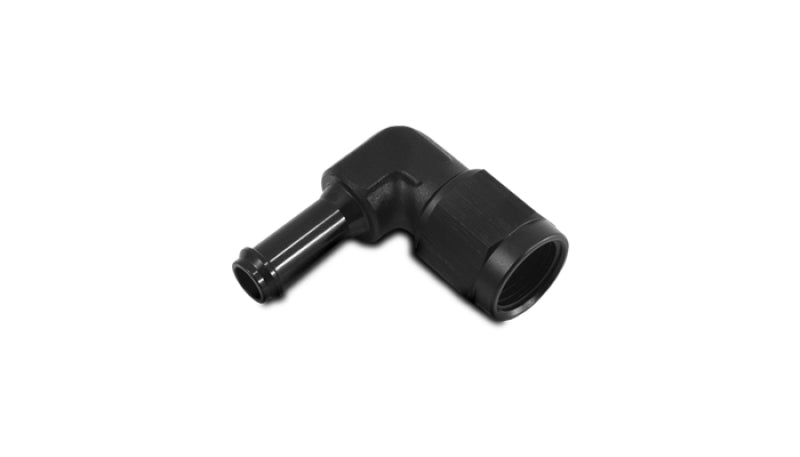 Vibrant Female -6AN to 5/16in Hose Barb 90 Degree Adapter Fitting - Anodized