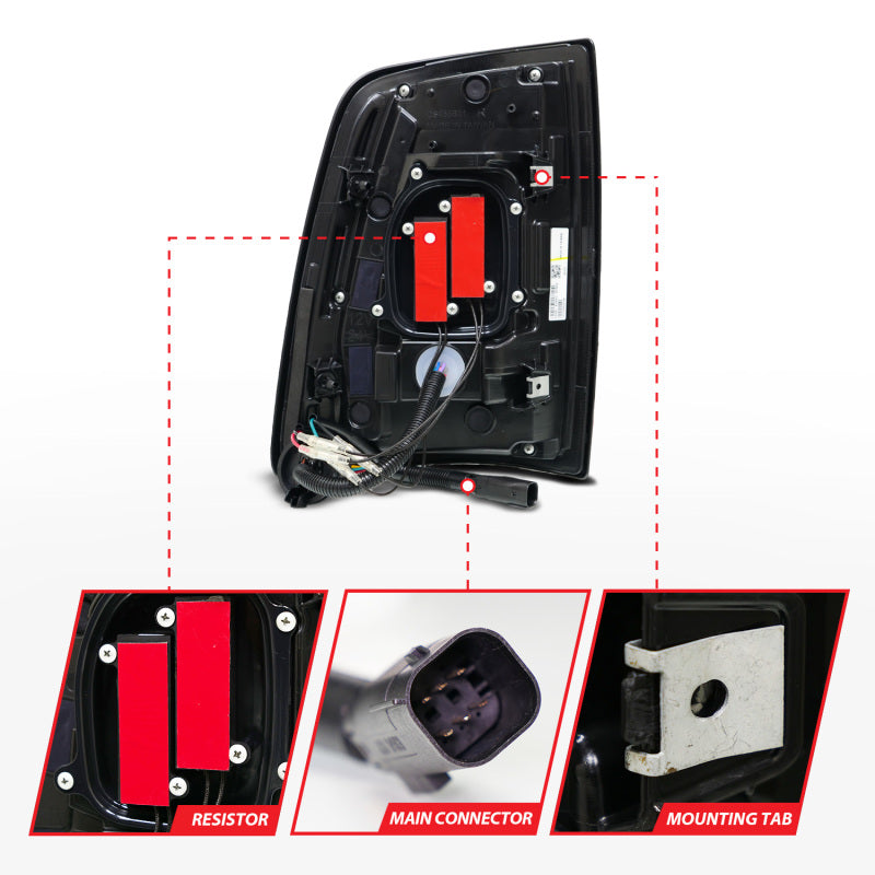 ANZO 19-24 RAM 2500/3500 Full LED Tail Lights SeqSig Black - Pair