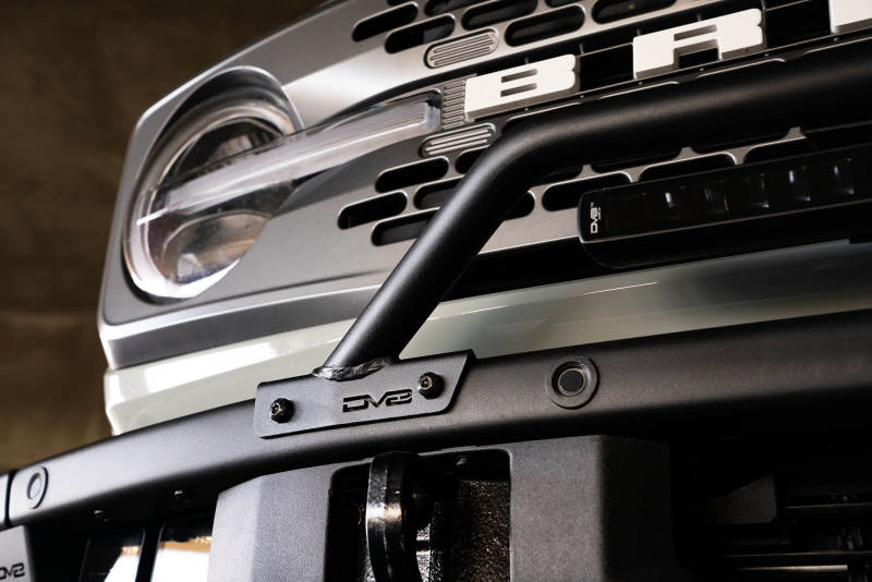 DV8 Offroad 2021-2022 Ford Bronco (Not For Factory Plastic Bumper) Factory Bumper Bull Bar - Black - #LBBR-06