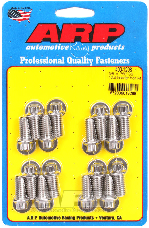 ARP 400-1208 3/8 x .750 SS 12pt Header Bolt Kit