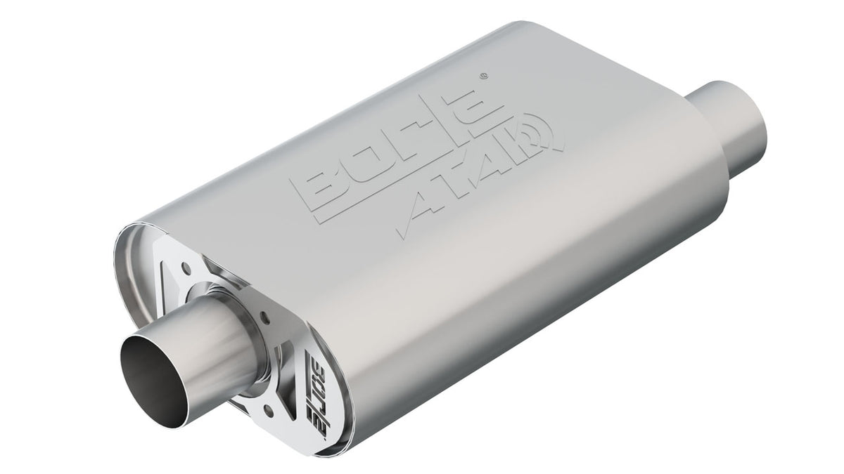 Borla 400838 CrateMuffler ATAK Oval Muffler 2.25 in Offset / Center (14 x 4.35 x 9 in) for Small Block Ford 289/302 and FE Big Block