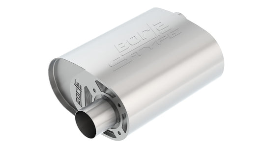Borla 400857 CrateMuffler S-Type Oval Muffler 2.5 in Offset / Offset (12 x 6 x 10.34 in) for Ford Coyote