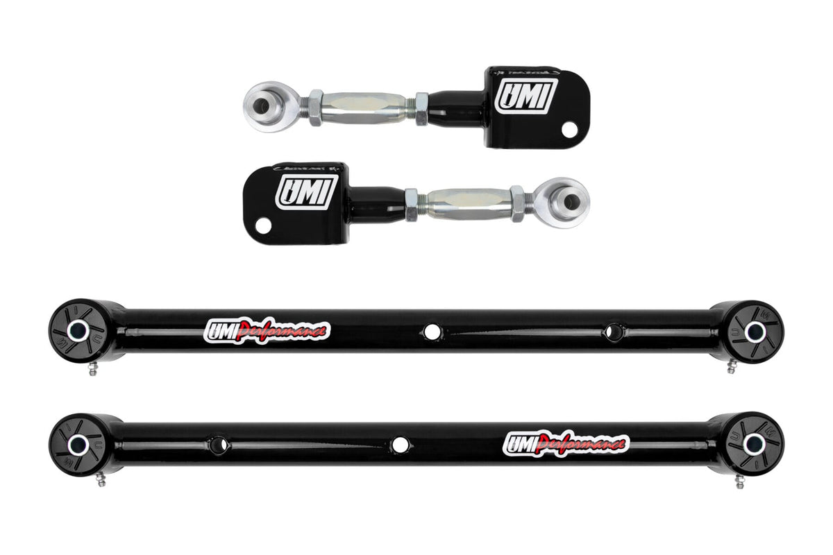 UMI Performance 401517-B Lower and Adjustable Upper Control Arm Kit Black