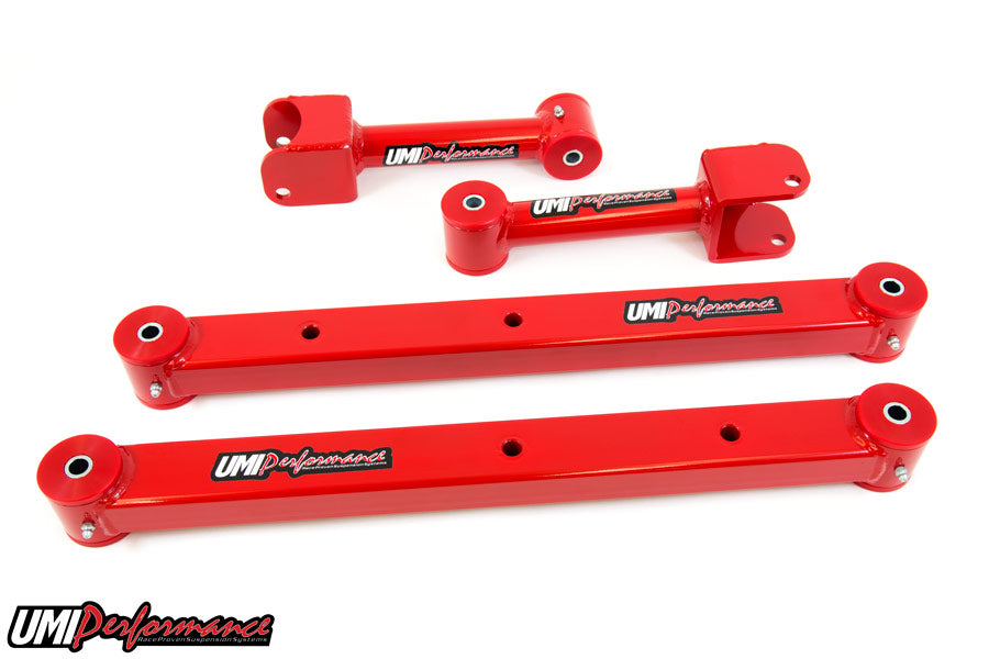UMI Performance 402416-R Rear Control Arms Boxed Lowers Red for 1968-1972 A-Body