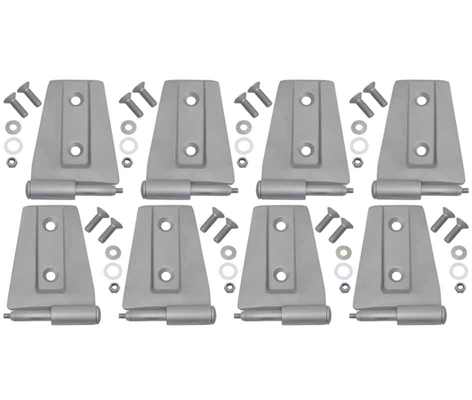 Kentrol 40576 Door Hinge Set 8 Piece for 2007-2018 Jeep Wrangler JKU 4-Door - Bare Grey
