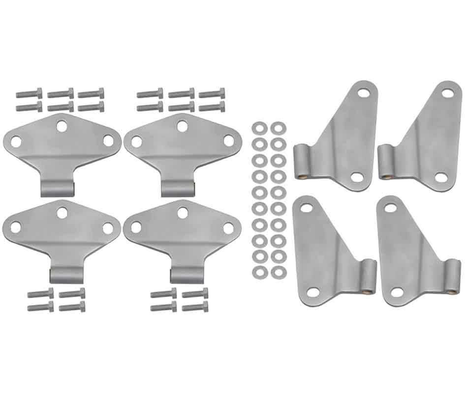 Kentrol 40581 Body Door Hinge Set 8 Piece for 2007-2018 Jeep Wrangler JKU 4-Door - Bare Grey