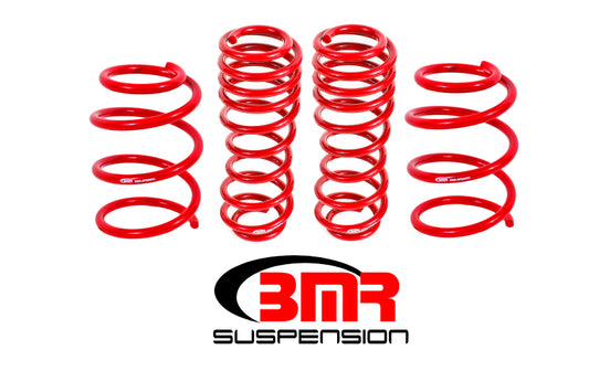 BMR 2005-2014 S197 Mustang GT Handling Version Lowering Springs (Set Of 4) - Red